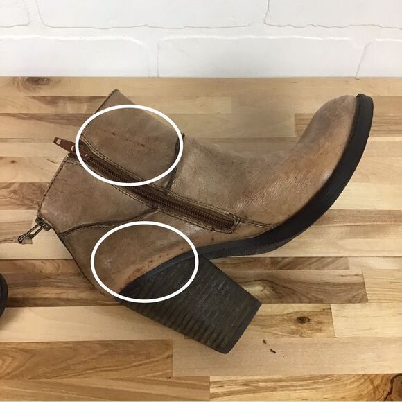 STEVE Madden leather ankle boots southwestern look cowboy size 7 tan brown rodeo - Picture 16 of 16